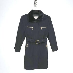Girl's VARCI Black Wool Blend Coat 10